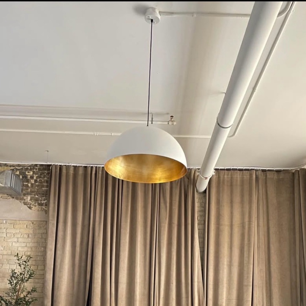 Modern White and Gold Pendant Light